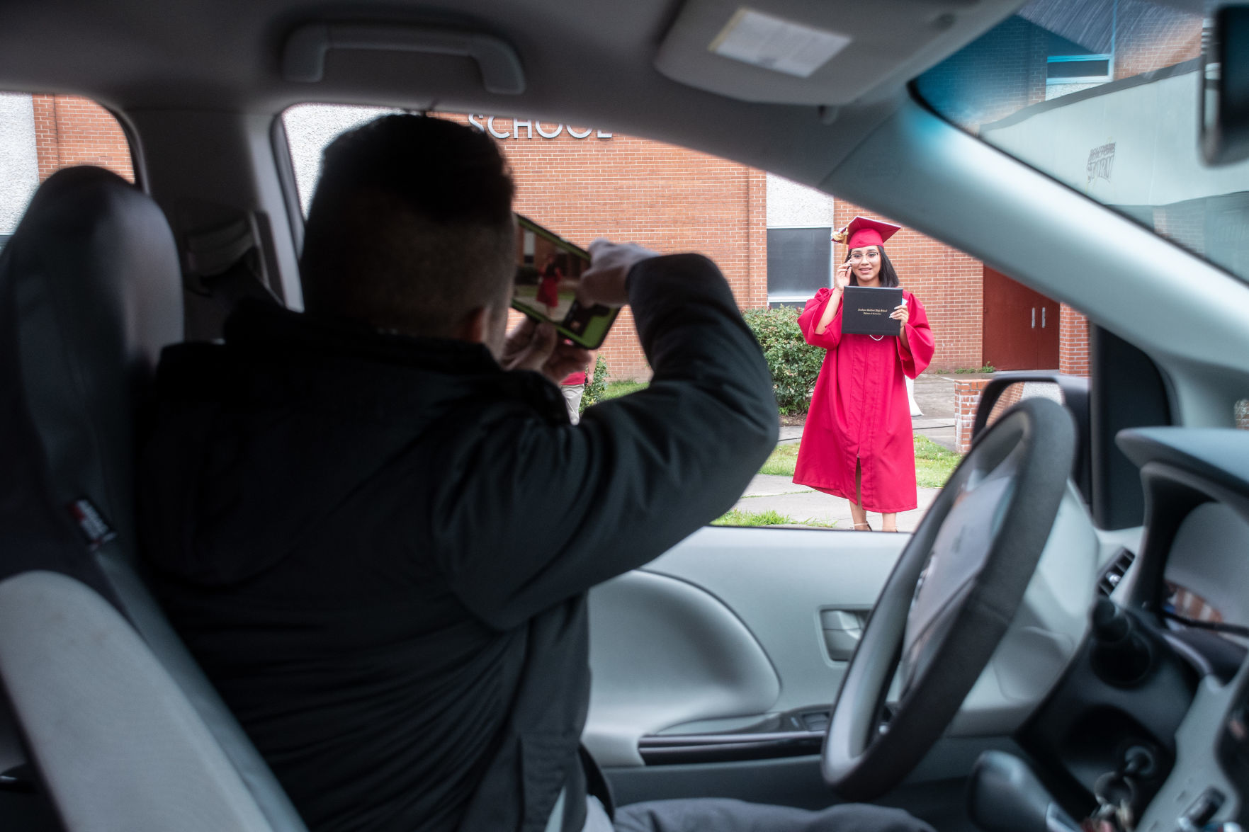 Southern Guilford High School's drive-thru graduation